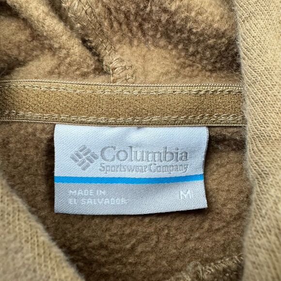 Columbia Trek Graphic Fleece Hoodie Men’s Medium Brown Delta Tree Flag Pullover - Picture 3 of 7